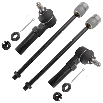 BOXI 4pc Front Inner Tie Rod Ends + Front Outer Tie Rod End Kit EV275 ES3200 for Nissan Quest