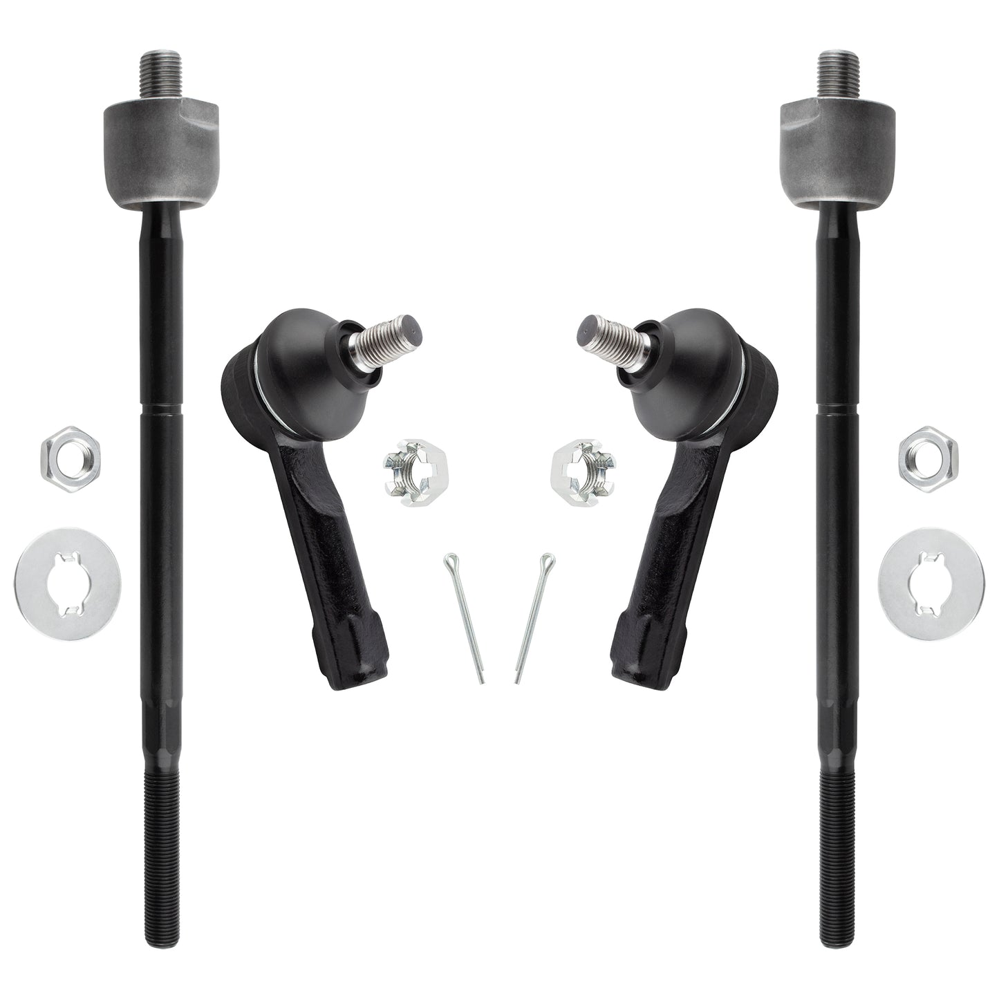 BOXI 4pcs Front Inner Outer Tie Rods Fit for Nissan 200SX 1995 1996 1997 1998