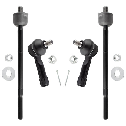 BOXI 4pcs Front Inner Outer Tie Rods Fit for Nissan 200SX 1995 1996 1997 1998