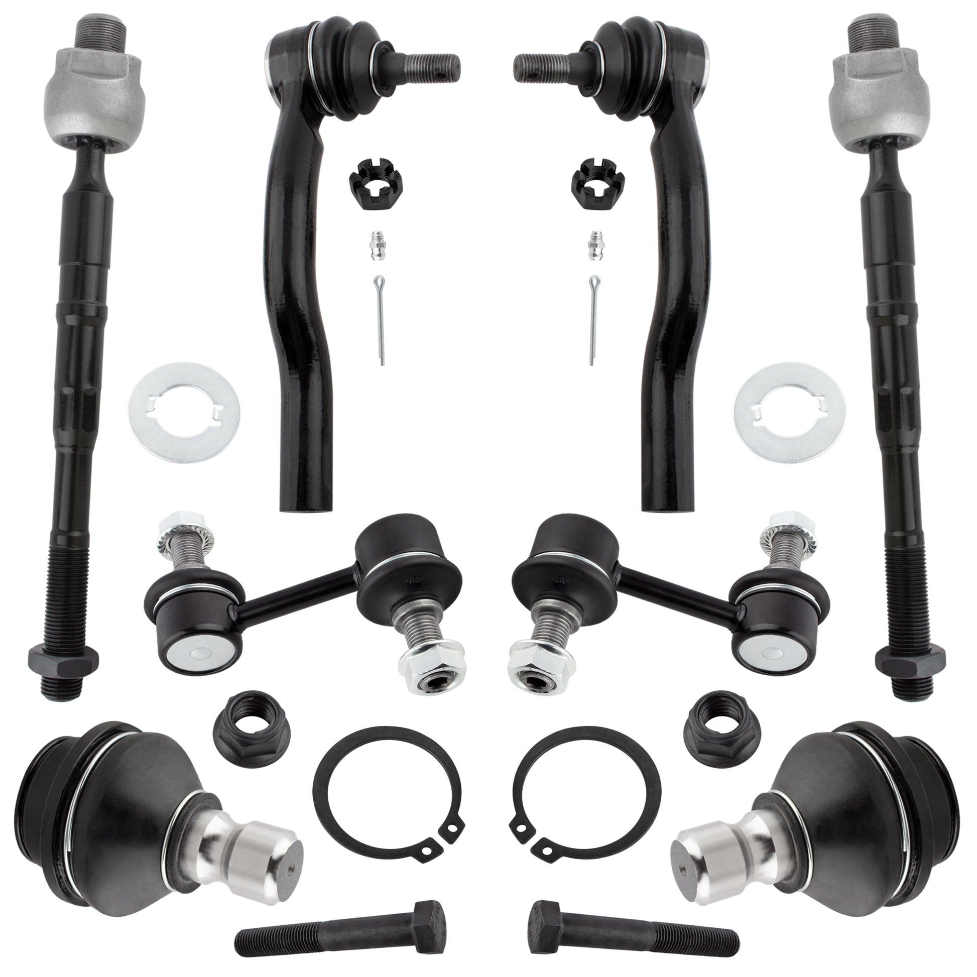 BOXI 8pcs Front Sway Bar Lower Ball Joints Inner Outer Tie Rods Fit for Infiniti QX56 2004-2013