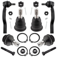 BOXI (Set of 6) Front Outer Tie Rods + Upper Lower Ball Joints fit for Infiniti QX56 2004-2013
