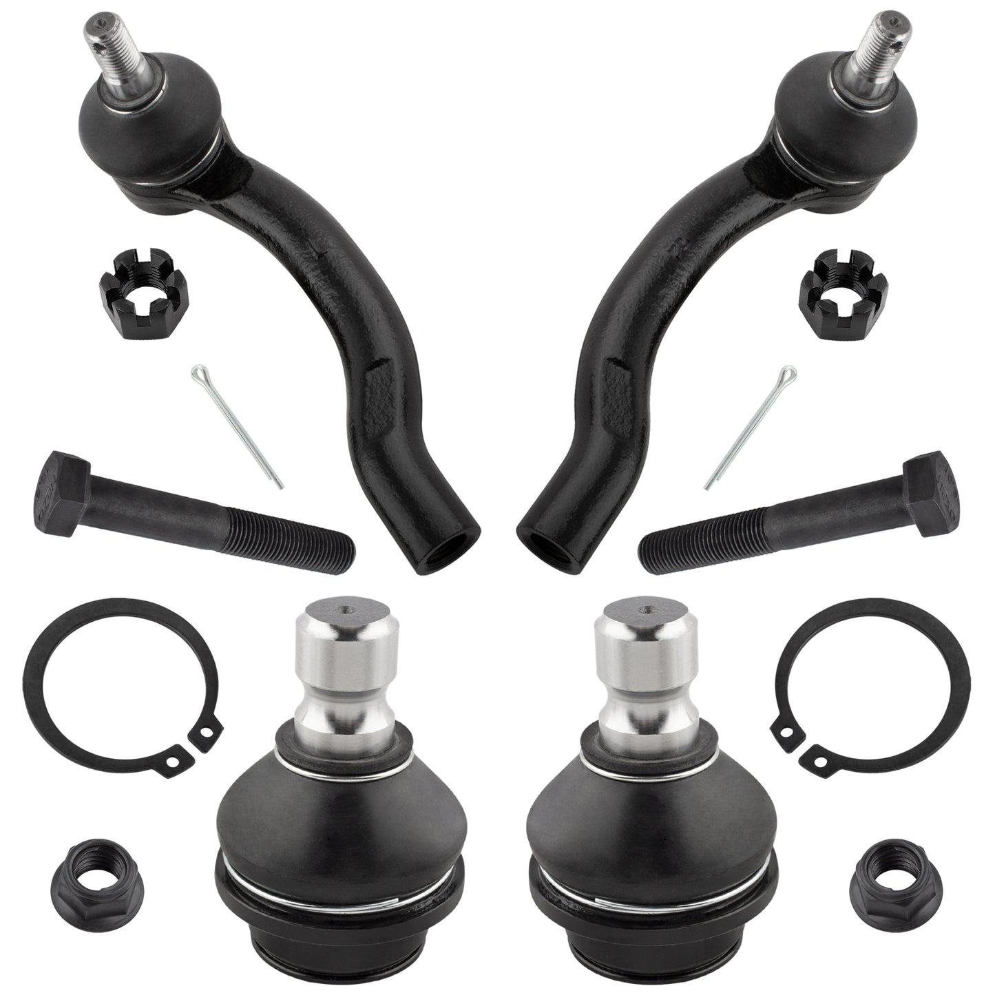 BOXI 4pcs Front Lower Ball Joints Outer Tie Rod Ends Fit for Nissan Frontier 2005-2019