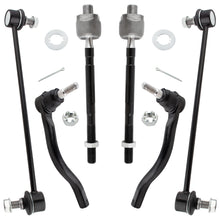 BOXI (Set of 6) Front Stabilizer Sway Bar End Links + Front Inner & Outer Tie Rod Ends Kit Fit