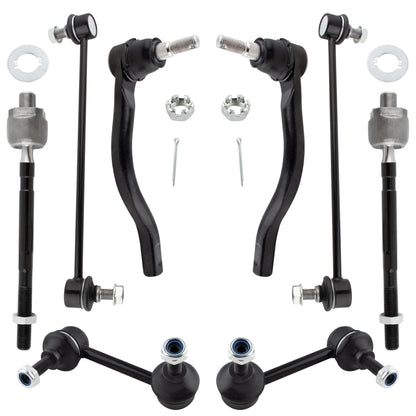BOXI (Set of 8) Front & Rear Sway Bar End Links + Inner & Outer Tie Rod Ends Fit for Nissan Maxima