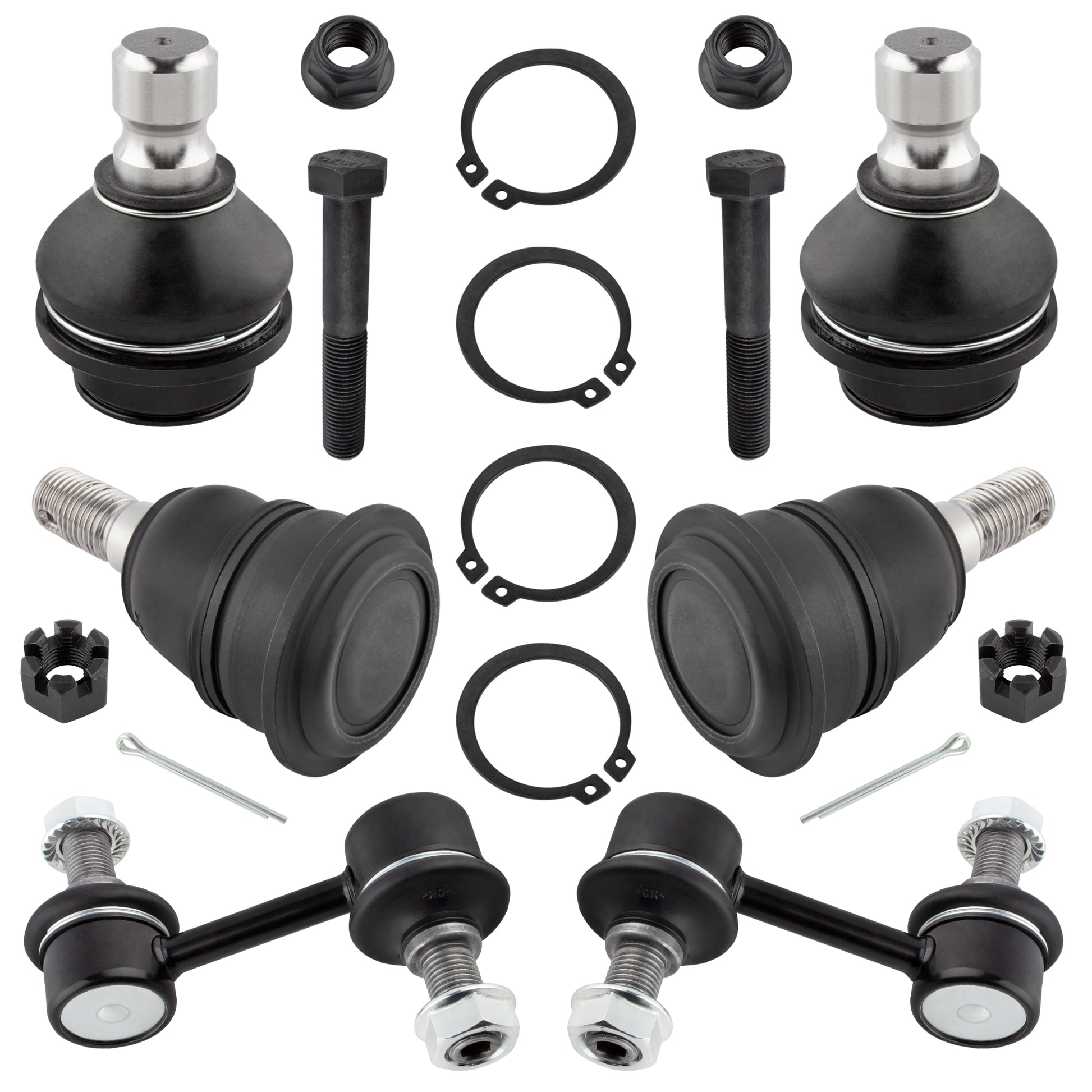 BOXI - 6pc Front Ball Joints Sway Bars for Nissan Titan Armada Infiniti QX56 4 Upper & Lower