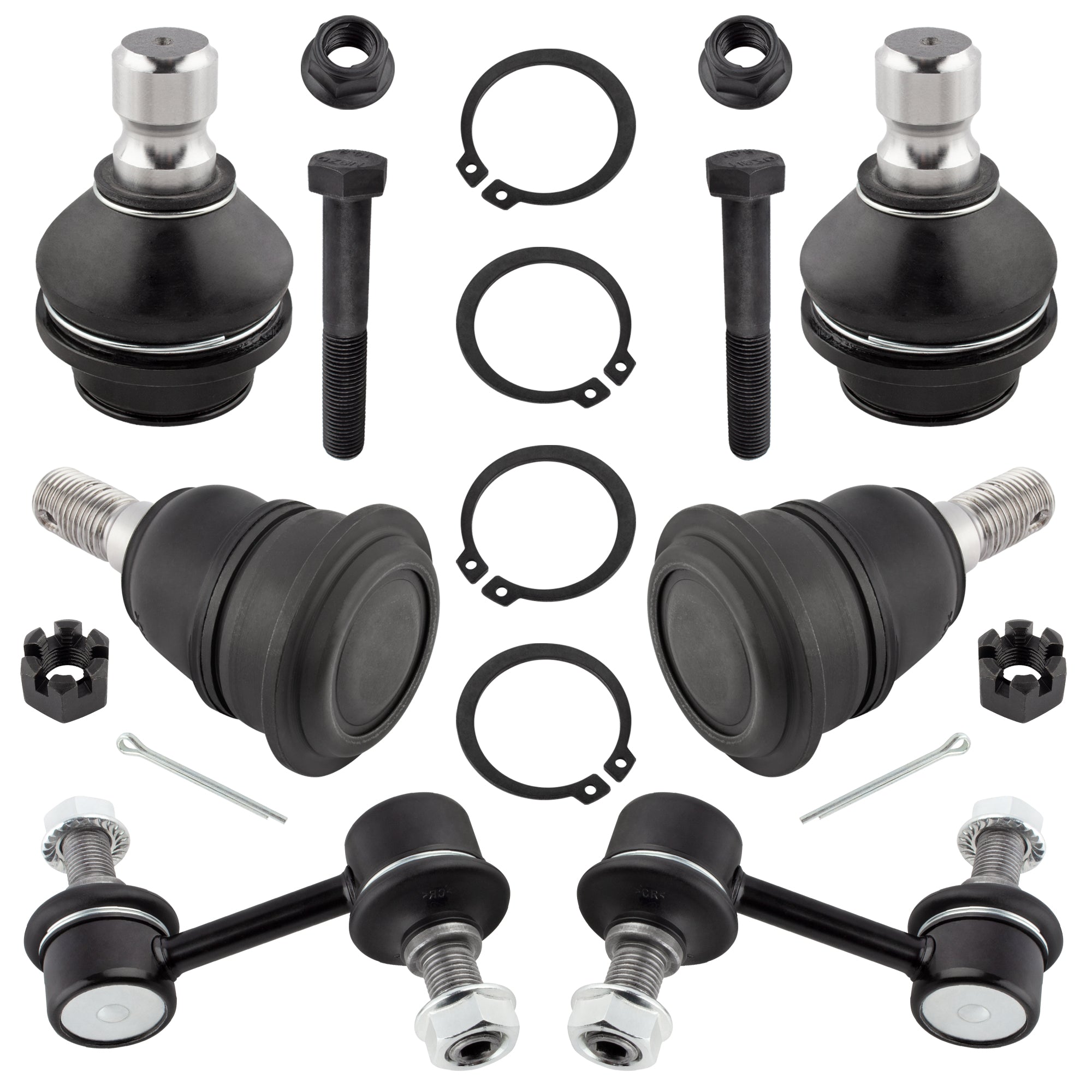 BOXI - 6pc Front Ball Joints Sway Bars for Nissan Titan Armada Infiniti QX56 4 Upper & Lower
