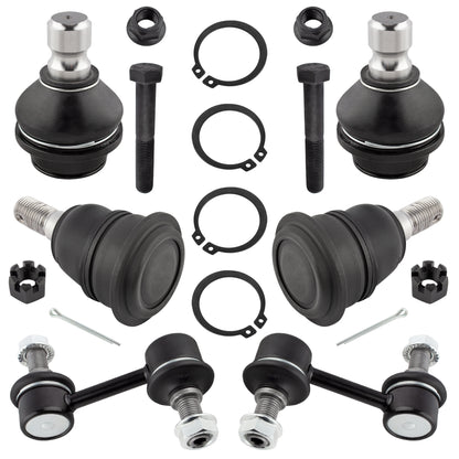 BOXI - 6pc Front Ball Joints Sway Bars for Nissan Titan Armada Infiniti QX56 4 Upper & Lower
