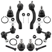 BOXI (Set of 8) Front Outer Tie Rods + Upper Lower Ball Joints + Rear Sway Bar Links fit for Nissan