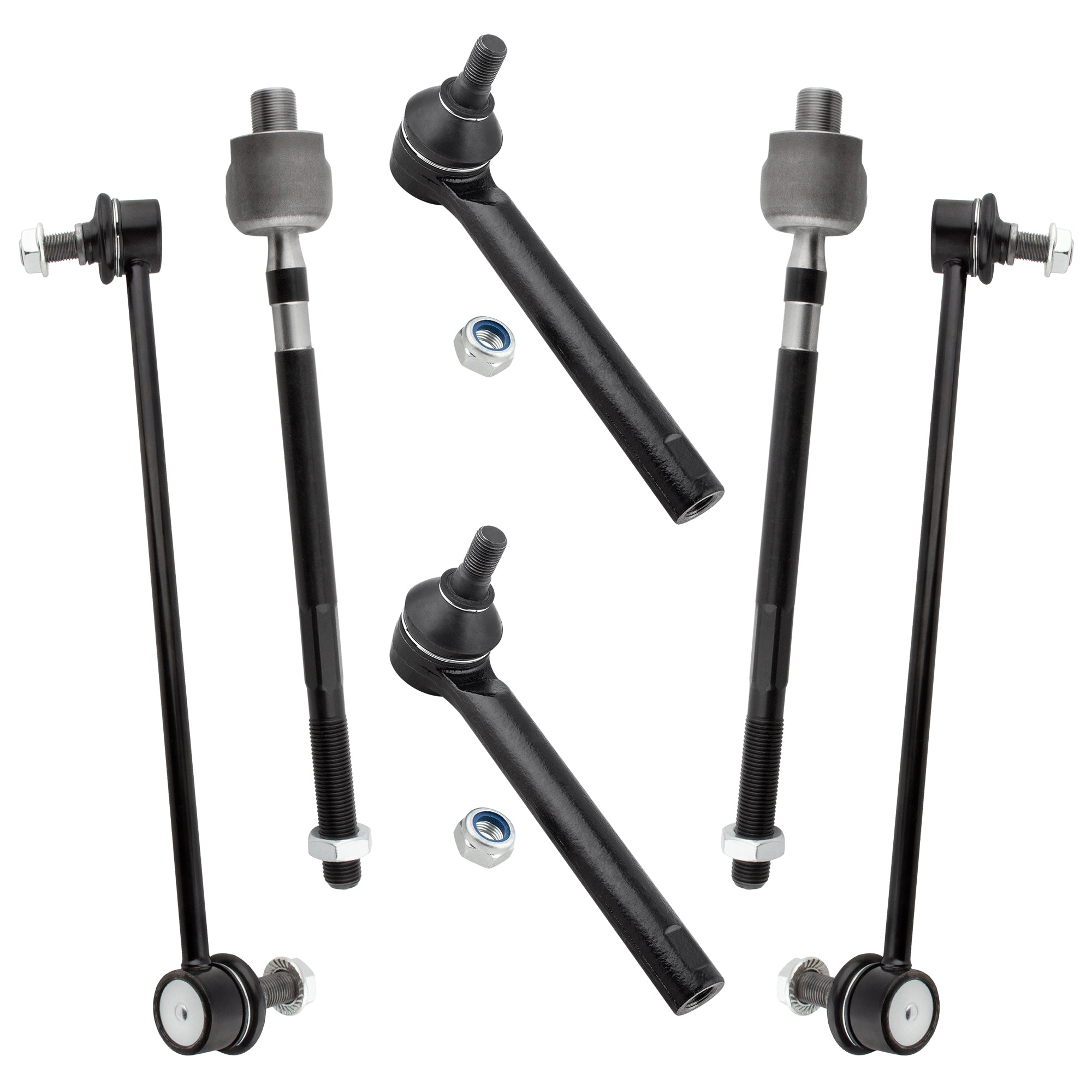 BOXI 6pcs Front Stabilizer Bar Link Outer Inner Tie Rod End ES800046 EV800047 K80255 K80256 - Front