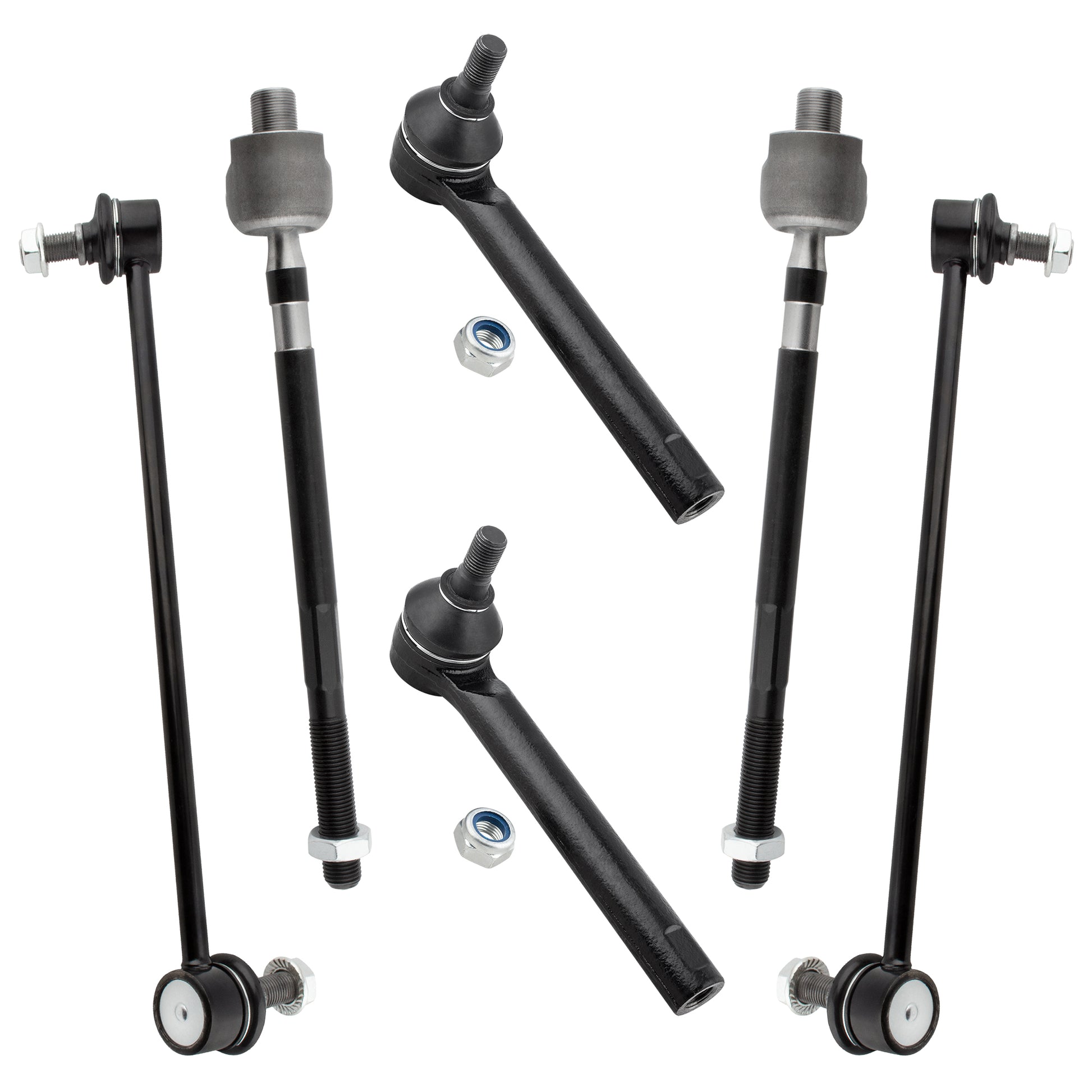 BOXI 6PC Front Stabilizer Bar Link Outer Inner Tie Rod End ES800046 EV800047 K80255 K80256 Front