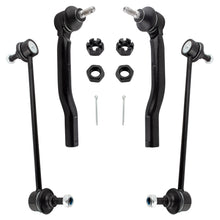 BOXI (Set of 4) Front and Rear Stabilizer Sway Bar End Links + Outer Tie Rod Ends fit for Nissan