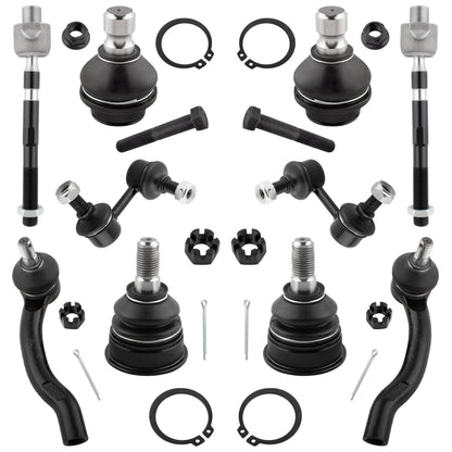 BOXI 10pc Front and Rear Suspension Kit Ball Joints Tie Rods Sway Bars Fit for Nissan Pathfinder