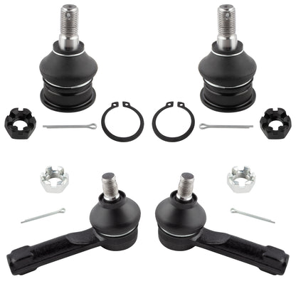BOXI (Set of 4) Front Lower Ball Joints + Outer Tie Rod End Links Suspension Kit Fits for Nissan