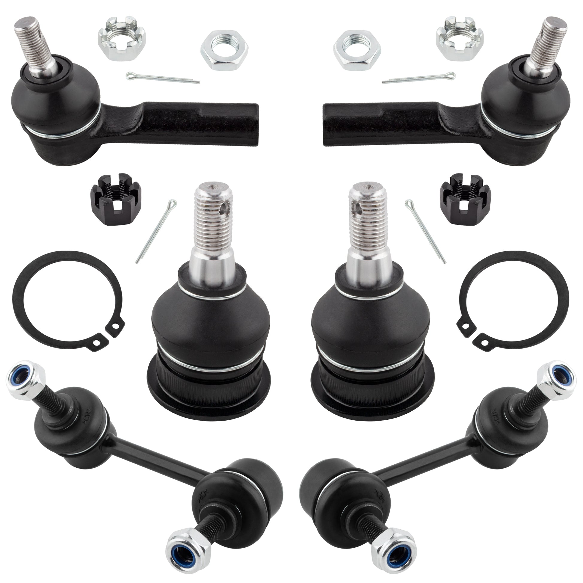 BOXI 6pc Front Lower Ball Joints Sway Bars Outer Tie Rods Fit for Infiniti I30 2000-2001