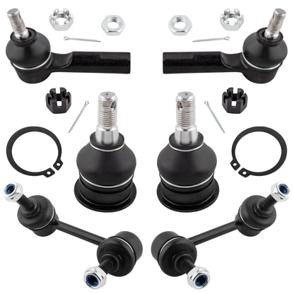 BOXI 6pc Front Lower Ball Joints Sway Bars Outer Tie Rods Fit for Infiniti I30 2000-2001