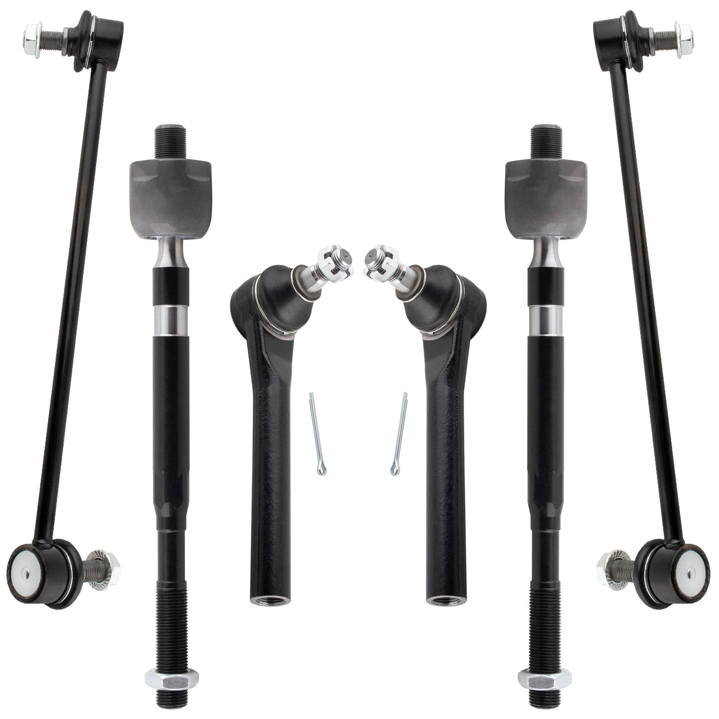 BOXI 6pc Front Suspension Kit Tie Rod Ends Sway Bars Fit for Nissan Murano 2003-2004