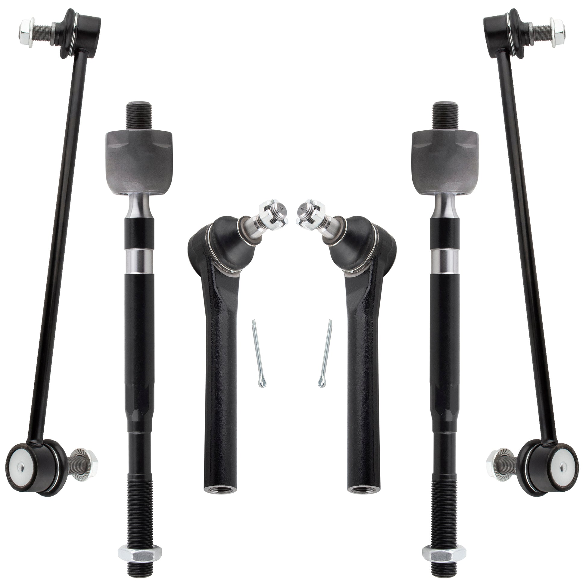 BOXI 6pc Front Suspension Kit Tie Rod Ends Sway Bars Fit for Nissan Murano 2003-2004