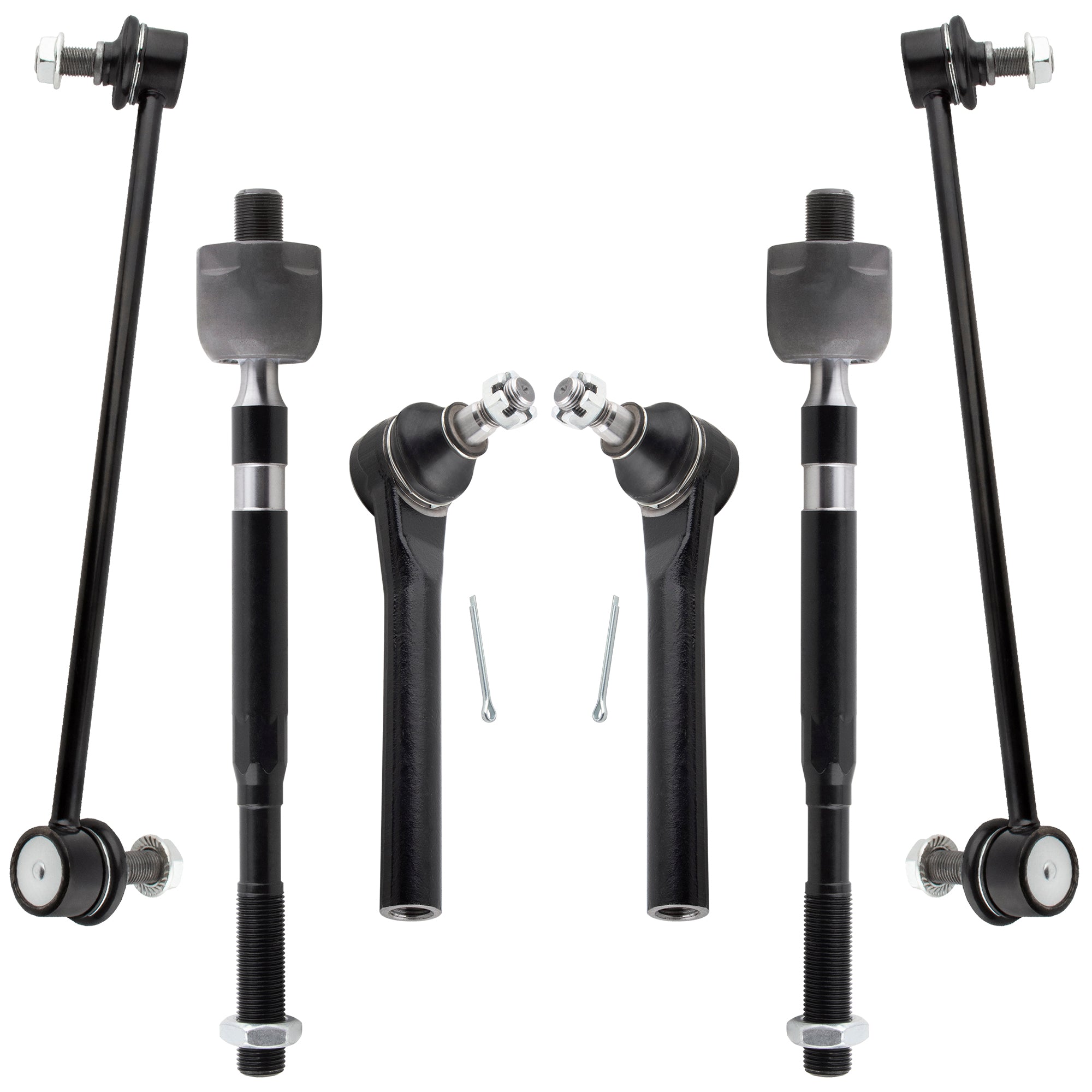 BOXI 6pc Front Suspension Kit Tie Rod Ends Sway Bars Fit for Nissan Murano 2003-2004