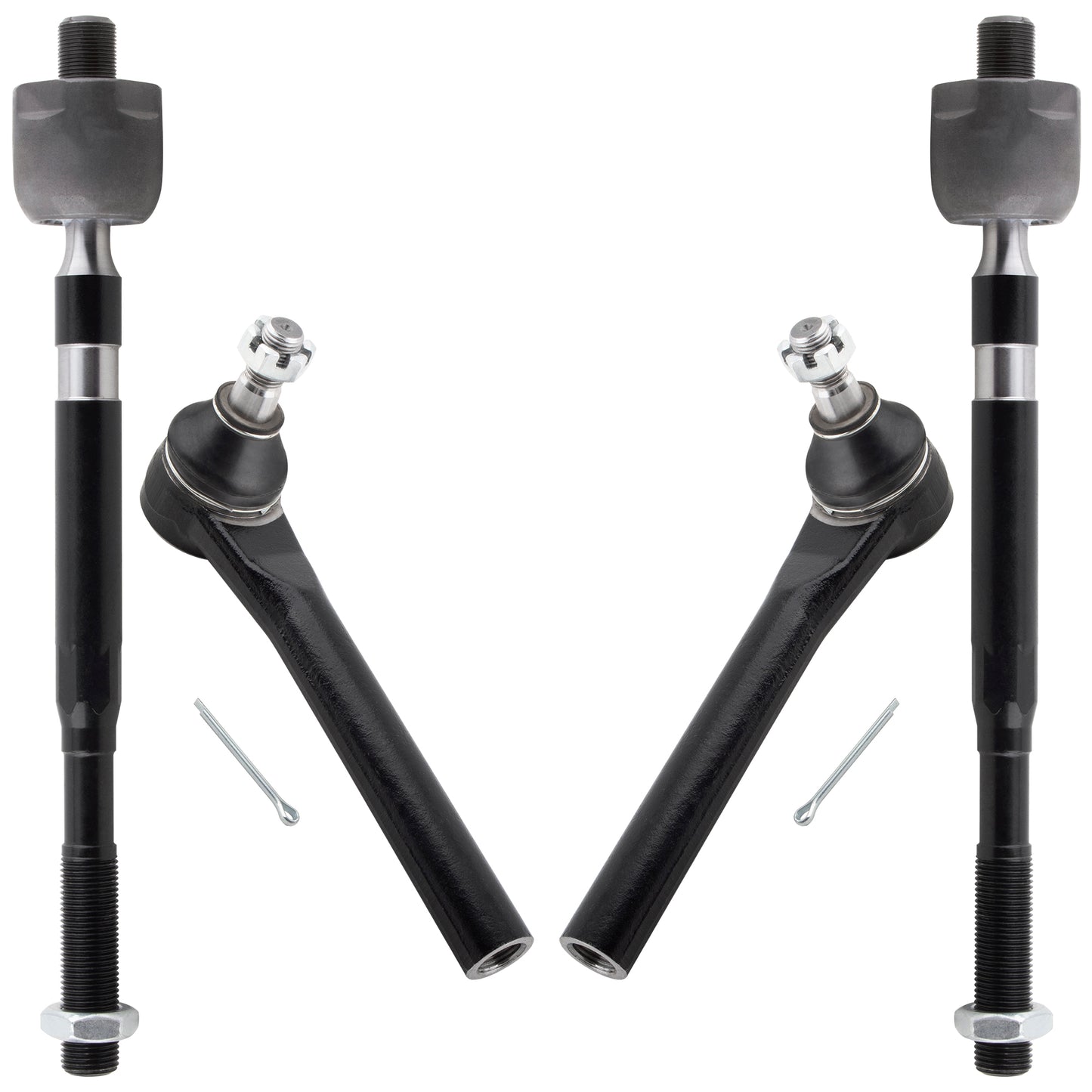 BOXI ES80624 EV80625 Outer and Inner Tie Rod Ends Front Driver and Passenger Sides Fit for Nissan