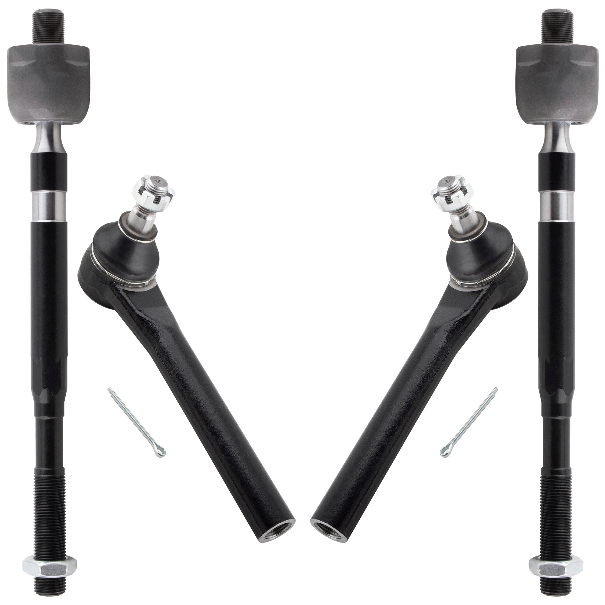 BOXI ES80624 EV80625 Outer and Inner Tie Rod Ends Front Driver and Passenger Sides Fit for Nissan