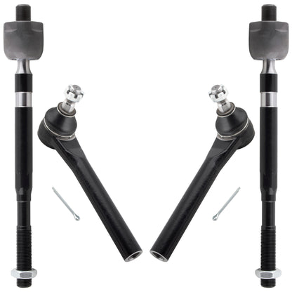 BOXI ES80624 EV80625 Outer and Inner Tie Rod Ends Front Driver and Passenger Sides Fit for Nissan