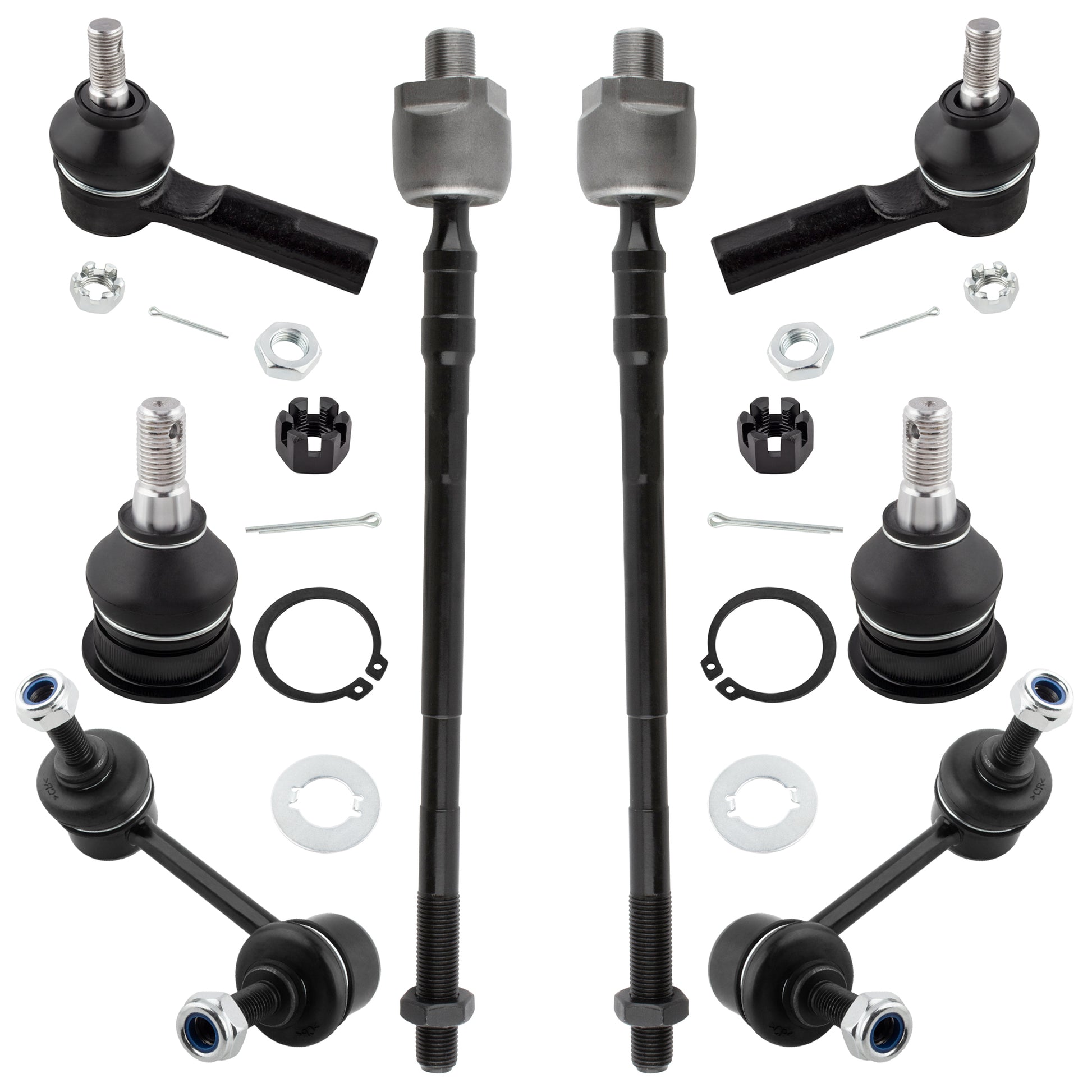 BOXI 8pc Front Suspension Kit Front Ball Joints + Sway Bars + Tie Rods Fit for Infiniti I30