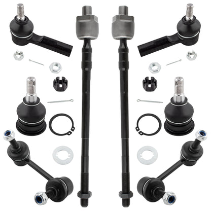 BOXI 8pc Front Suspension Kit Front Ball Joints + Sway Bars + Tie Rods Fit for Infiniti I30