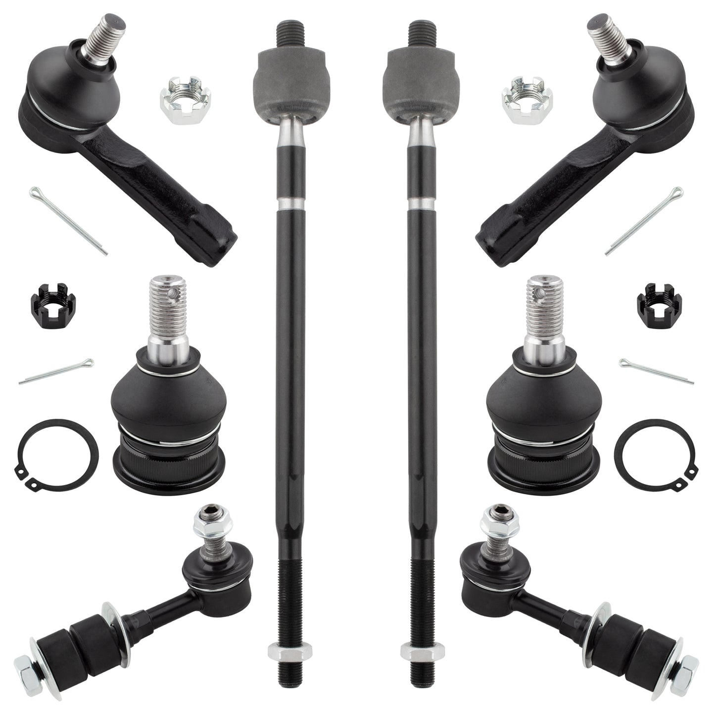 BOXI 8pc Front Sway Bars Ball Joints Tie Rod Ends Fit for Nissan Altima 1998 1999 2000 2001