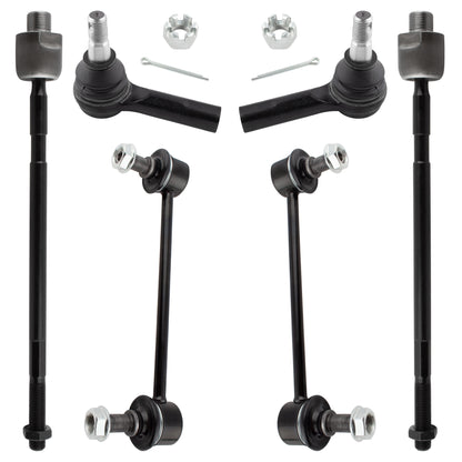 BOXI 6pc Complete Suspension Kit Tie Rod Ends + Sway Bars Fit for Infiniti QX4 1997-2003