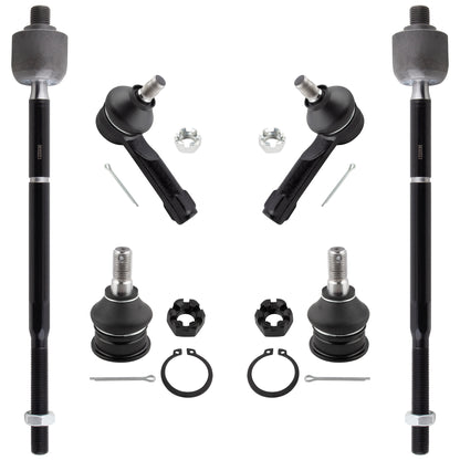 BOXI 6pc Front Lower Ball Joints + Outer Inner Tie Rod Ends Fit for Nissan Sentra 2000 2001 2002