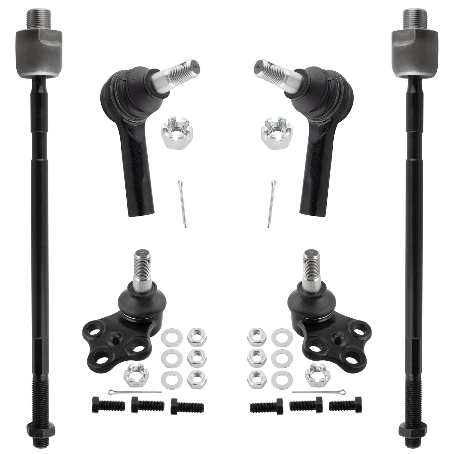BOXI 6pc Front Tie Rods + Front Lower Ball Joints Fit for Nissan Pathfinder 1996-2004