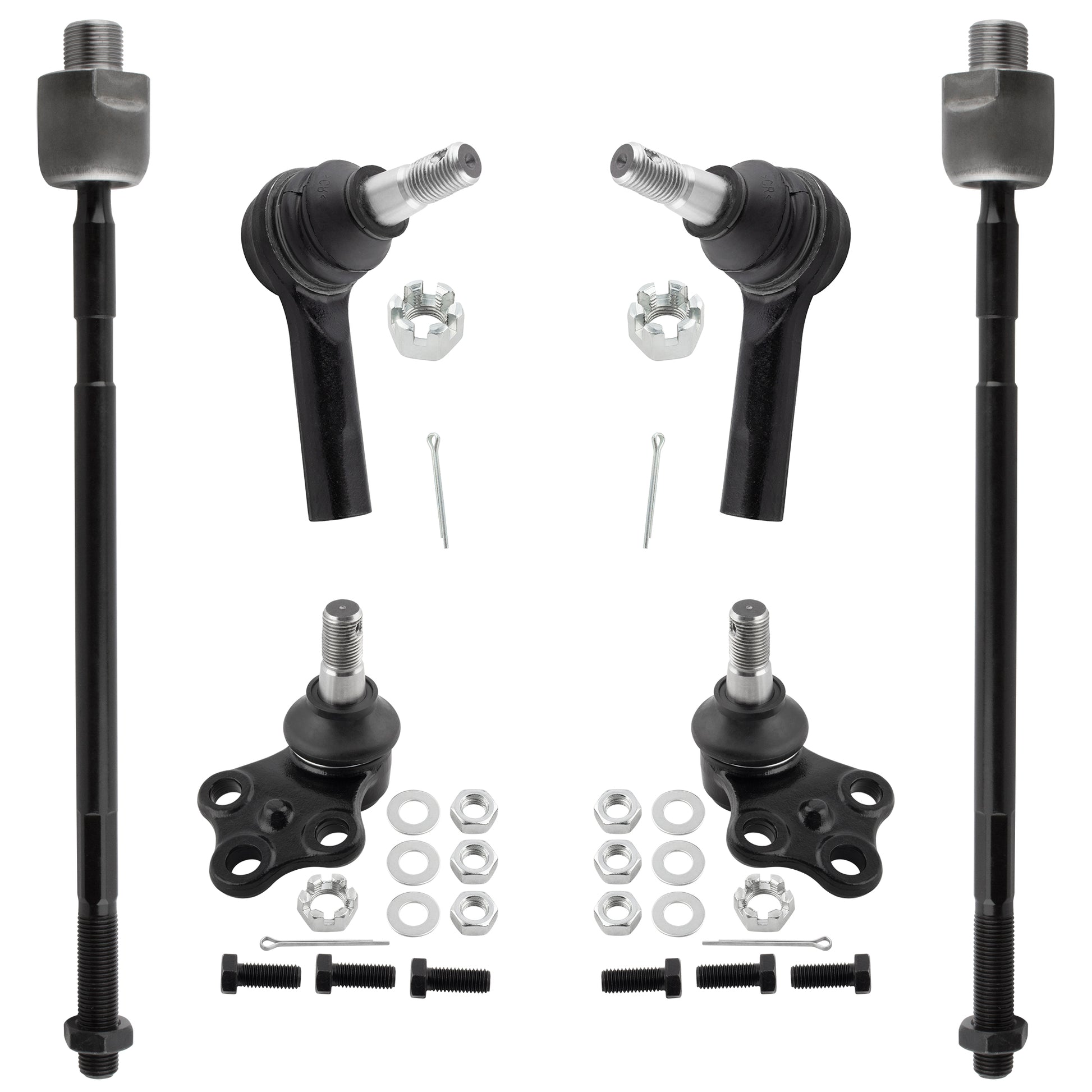 BOXI 6pc Front Tie Rods + Front Lower Ball Joints Fit for Nissan Pathfinder 1996-2004