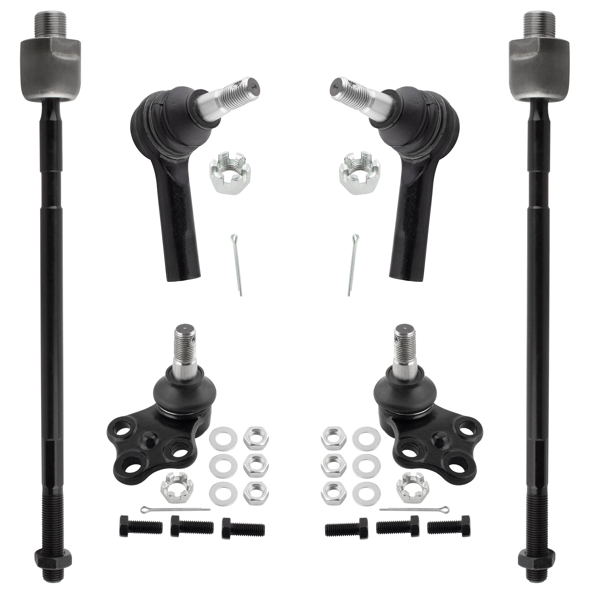 BOXI 6pc Front Tie Rods + Front Lower Ball Joints Fit for Nissan Pathfinder 1996-2004
