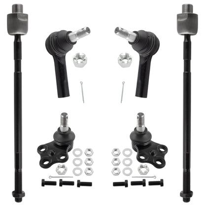BOXI 6pc Front Tie Rods + Front Lower Ball Joints Fit for Nissan Pathfinder 1996-2004