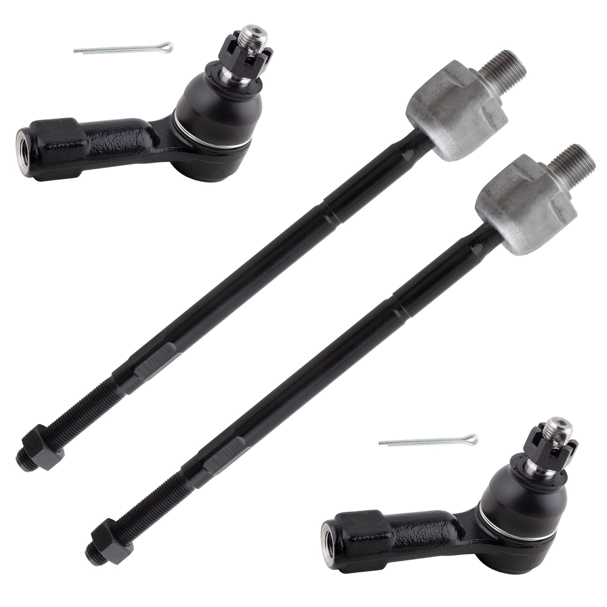 BOXI (Set of 4) Front Inner and Outer Tie Rod End Kit Fits for Nissan NX 1991 1992 1993