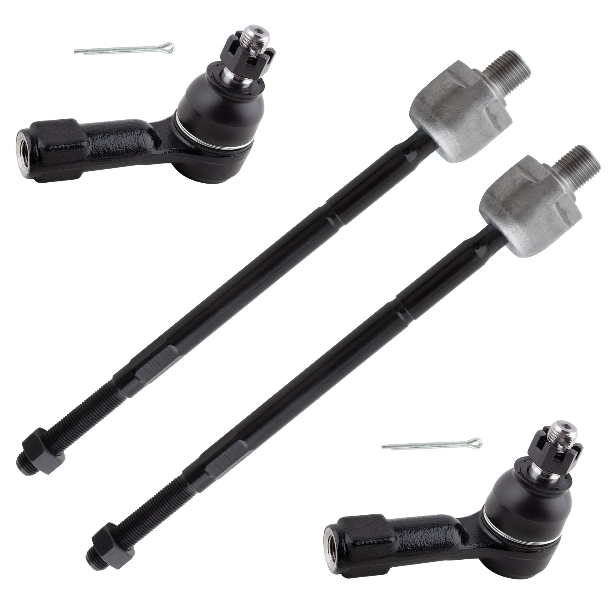 BOXI (Set of 4) Front Inner and Outer Tie Rod End Kit Fits for Nissan NX 1991 1992 1993