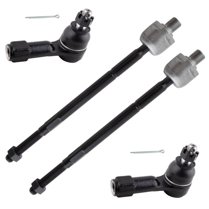 BOXI (Set of 4) Front Inner and Outer Tie Rod End Kit Fits for Nissan NX 1991 1992 1993
