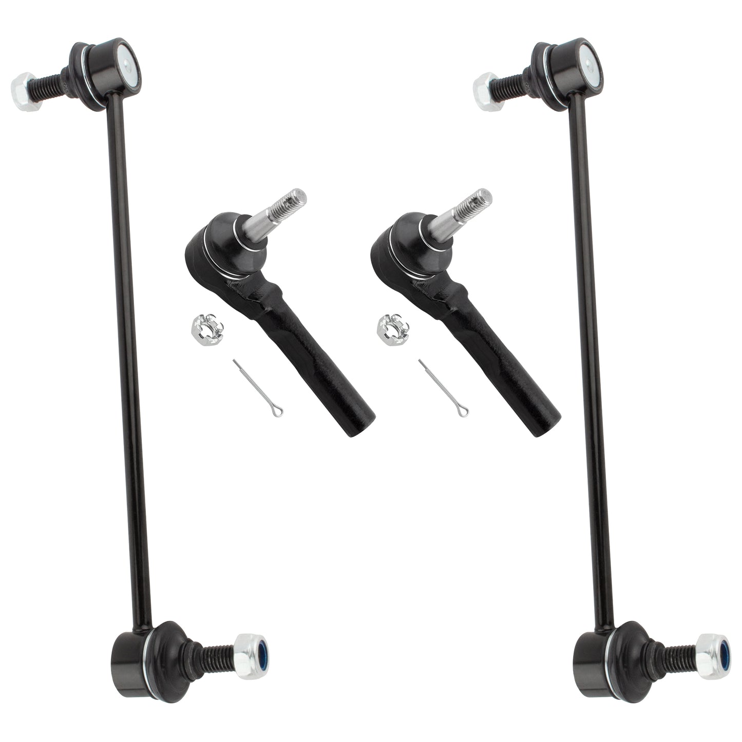 BOXI 4pcs Front Sway Bar End Links + Outer Tie Rods Fit for Chevrolet Malibu 2004 2005 2006 2007