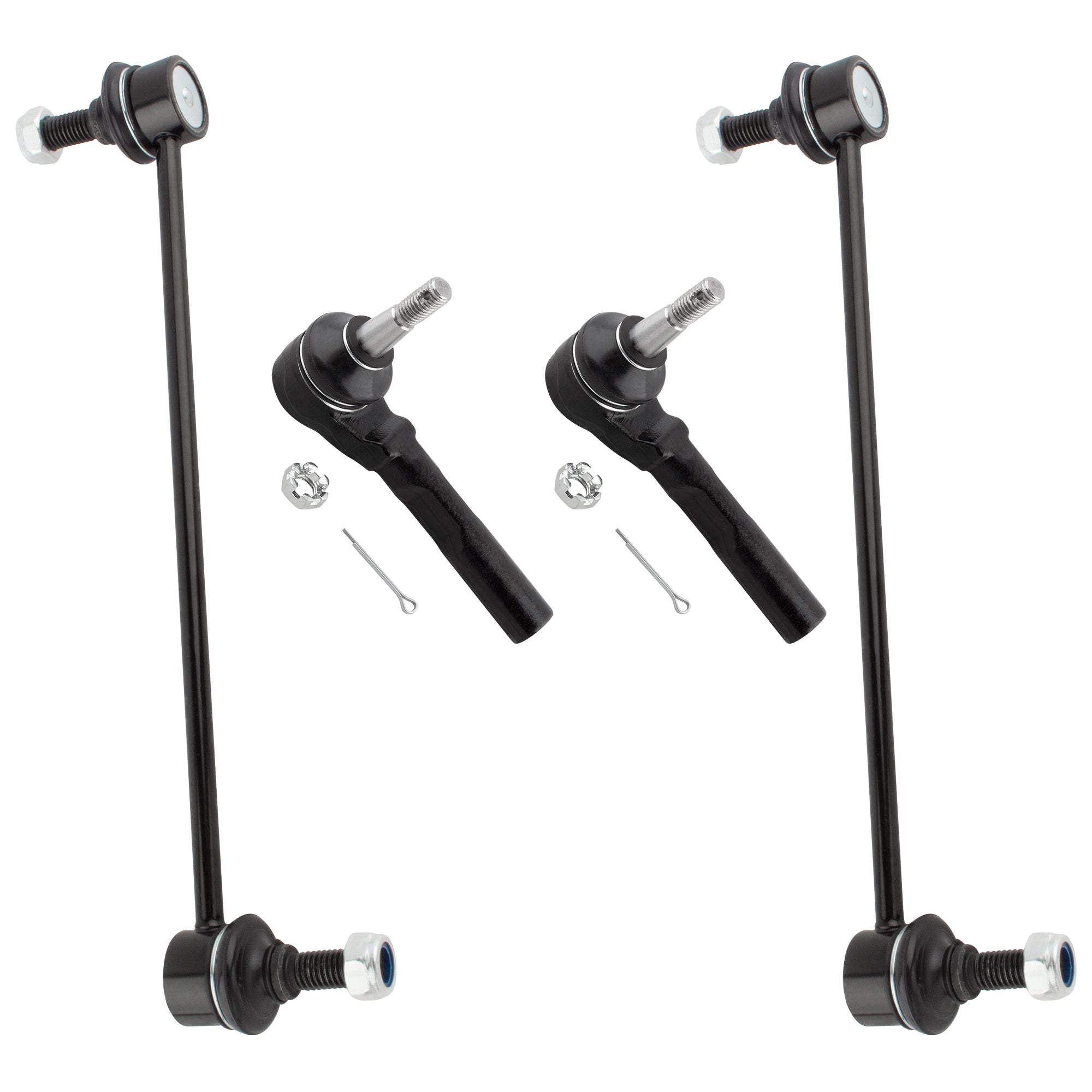 BOXI 4pcs Front Sway Bar End Links + Outer Tie Rods Fit for Chevrolet Malibu 2004 2005 2006 2007