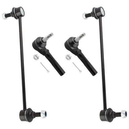 BOXI 4pcs Front Sway Bar End Links + Outer Tie Rods Fit for Chevrolet Malibu 2004 2005 2006 2007
