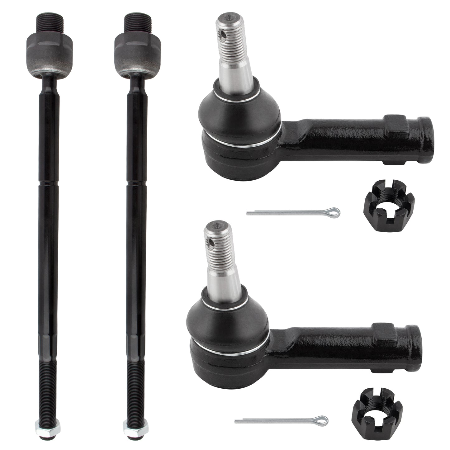 BOXI 4pcs Front Inner Outer Tie Rod End Links Fit for Dodge Ram 1500 2006 2007 2008 2009 2010
