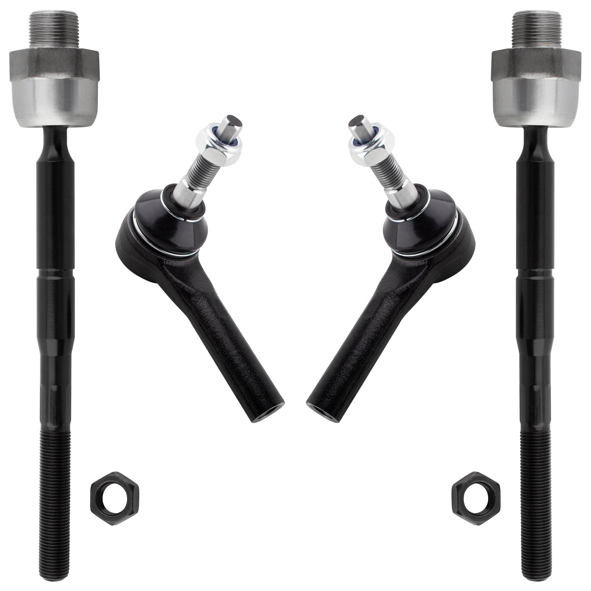 BOXI (Set of 4) Front Inner Outer Tie Rod Ends fit for Dodge Dakota 2005-2010
