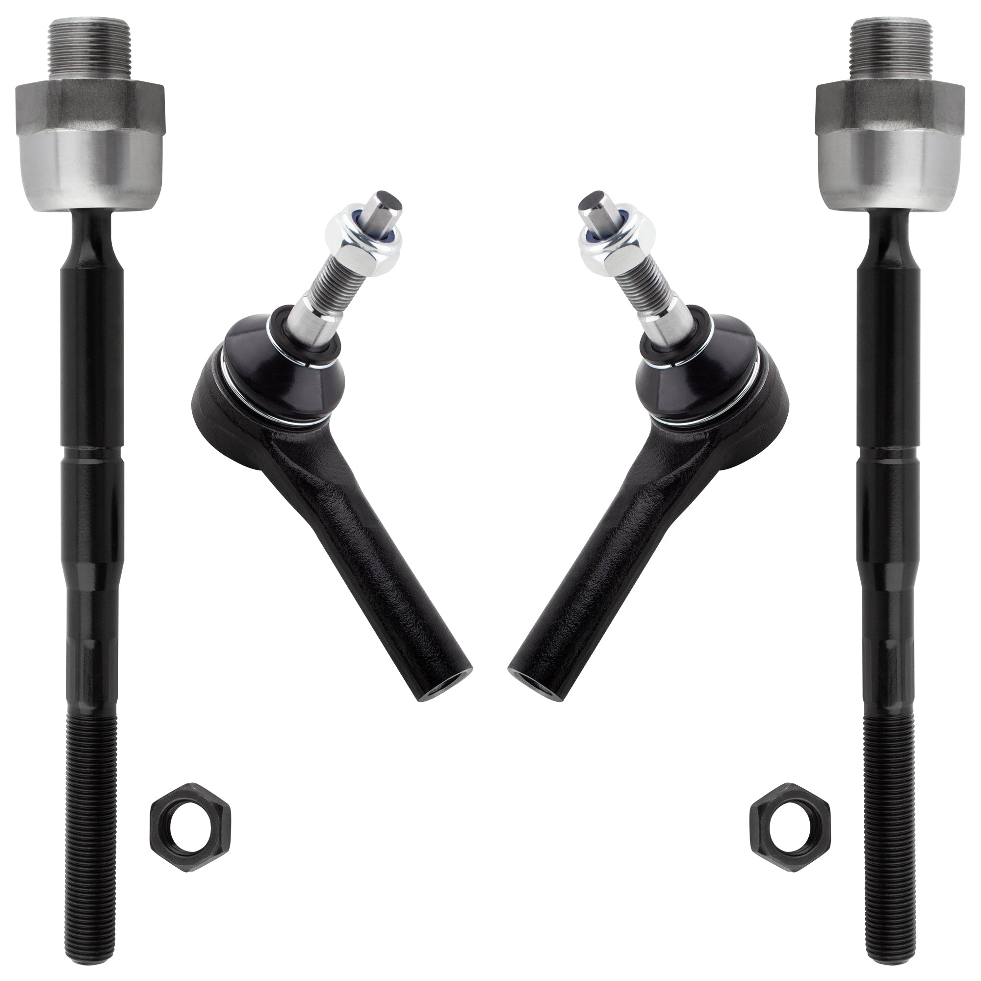BOXI (Set of 4) Front Inner Outer Tie Rod Ends fit for Dodge Dakota 2005-2010