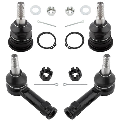 BOXI 4pc Front Upper Ball Joint + Outer Tie Rod Kit Fit for Dodge Ram 1500 2009-2010