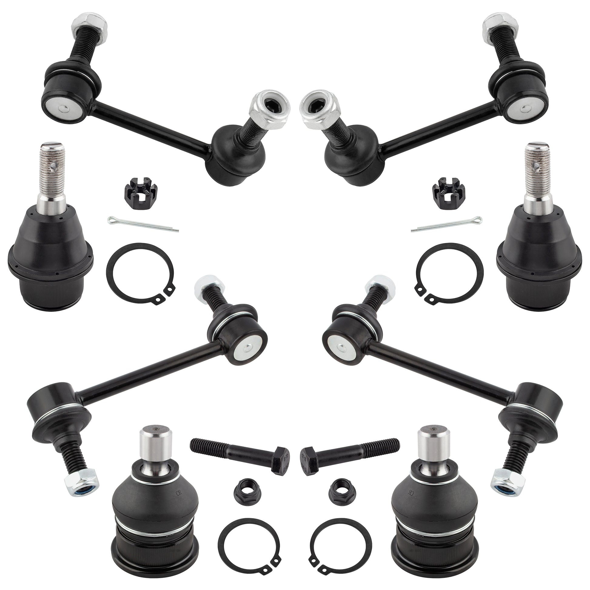 BOXI (Set of 8) Front Rear Sway Bars + Ball Joints Kit fit for Buick Rainier for Chevrolet SSR