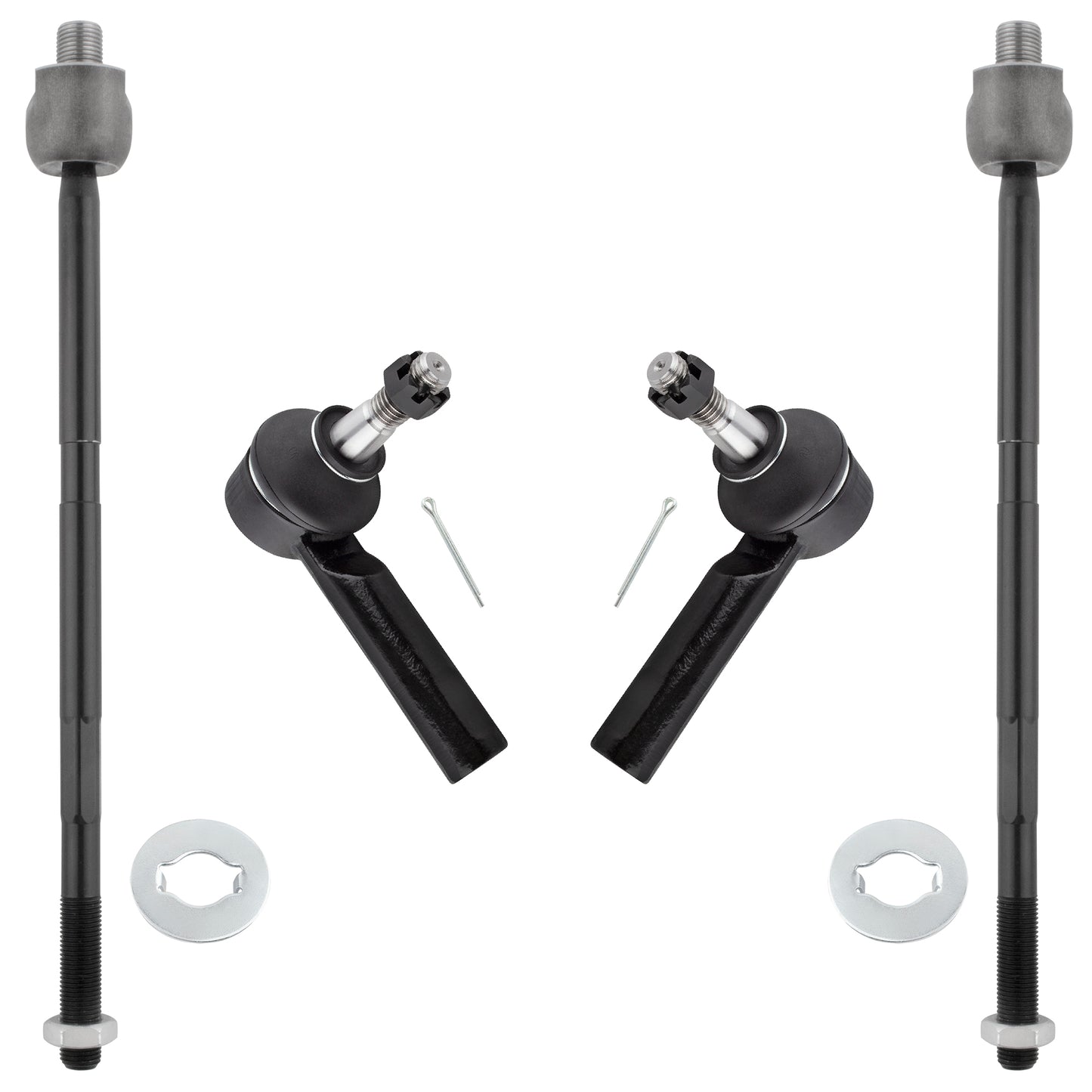 BOXI (Set of 4) Front Left Right Inner & Outer Tie Rod End Kit fit for Saturn Vue 2008-2009