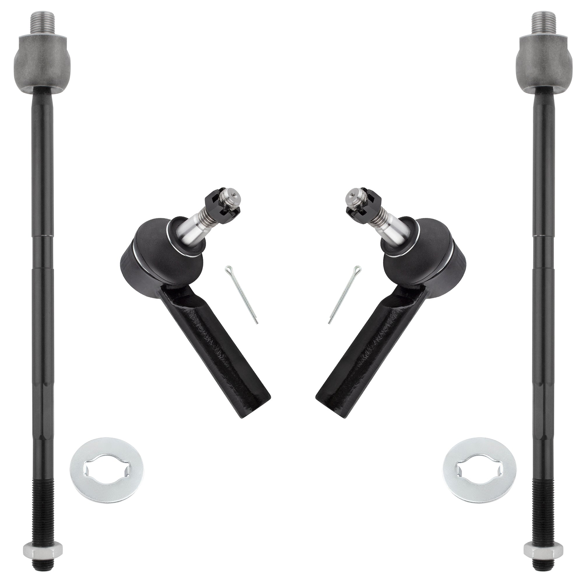 BOXI (Set of 4) Front Left Right Inner & Outer Tie Rod End Kit fit for Saturn Vue 2008-2009