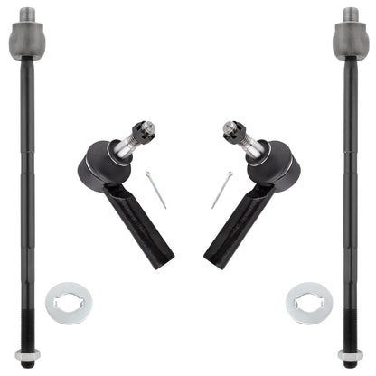 BOXI (Set of 4) Front Left Right Inner & Outer Tie Rod End Kit fit for Saturn Vue 2008-2009