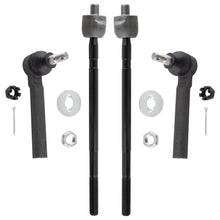 BOXI (Set of 4) 2x Front Inner Tie Rod Ends + 2x Front Outer Tie Rods Kit Front Driver