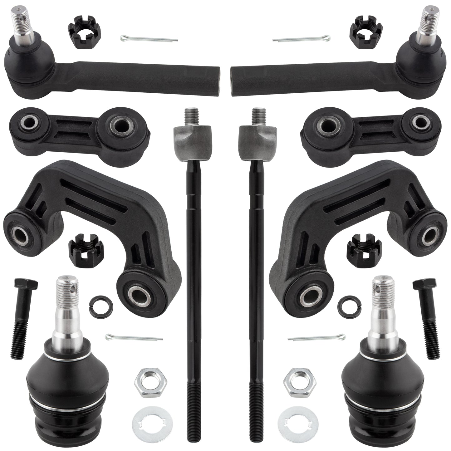 BOXI (Set of 10) Front Sway Bar End Links + Front Lower Ball Joints + Tie Rod Ends fit for Subaru